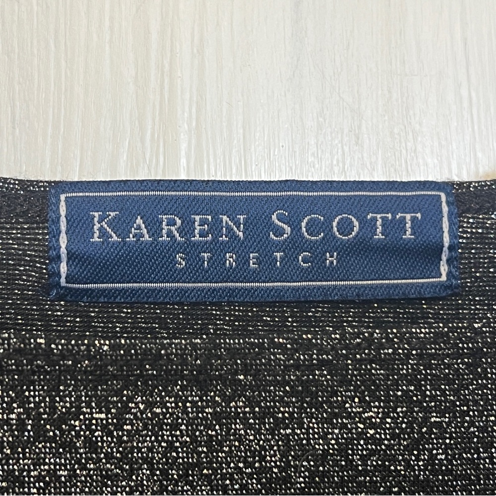 Super Shimmery Black Karen Scott XL Stretch Top - Picture 7 of 12